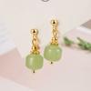Pendientes de jade Hetian nuevos de 2023, elegantes, coreanos, de internet, de alta gama, estilo retro, para novias, con diseño de nicho para mujeres.