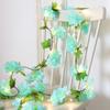 Nueva lámpara LED de alambre de cobre de ratán de flor de cerezo transfronteriza Lámpara decorativa de hoja verde para el hogar nórdico Guirnalda de luces de colores Foto Carril