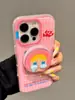Funda Magnética de Bebé Llorando de Dibujos Animados Linda Adecuada para Funda de Teléfono Apple 16 Pro Max iPhone 15 Dos en Uno 14 Soporte 13