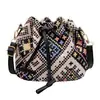 Bolsa de Pano Estilo Étnico com Cordão Venda por Atacado Transfronteiriça Bolsa Transversal Feminina de Grande Capacidade Bolsa da Sorte Bolsa de Ombro Bordada Antiga
