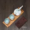 Bandeja de té de bambú Bandeja de rollo Juego de té Kung Fu Bambú Plano Simple Mesa de té para preparación en seco Bandeja de té grande Pequeña