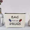 Nueva Bolsa de Maquillaje Impermeable de Lino de Amazon Más Vendida Bolsa de Cosméticos para Maestra Bolso de Mano Neceser Bolsa de Almacenamiento Bolsa Pequeña de Tela