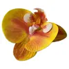 Flor de Falenopsis Individual Simulada 3D de Alta Gama PU Dorado Púrpura DIY Accesorios para Pared de Flores de una Sola Cabeza Material Floral Flor Artificial