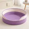 Cama para pet trançada com corda de algodão resistente ao desgaste e a arranhões cama para gato cama para cachorro cama universal para todas as estações arranhador de gato cama confortável para dormir fabricante atacado