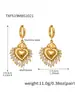 Acero Inoxidable Piedra Natural Borla Corona Corazón Estampado Cerámico DIY Multi-Accesorio Colgante Collar Aretes Set para Mujeres