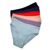 Hilo de algodón transpirable transfronterizo ropa interior para mujer textura de raya vertical algodón cintura briefs inferiores al por mayor mujer