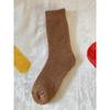 Calcetines gruesos y cálidos de invierno con forro polar, de lana de color liso, para hombre y mujer, hasta media pantorrilla, sencillos, de felpa.