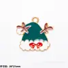 Colgante de Aleación Esmaltada Navideño Colgante de Gota Papá Noel Muñeco de Nieve Reno Colgante de Dibujos Animados Accesorios para Joyería DIY Pulsera Al Por Mayor
