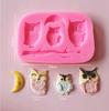 Fondant mousse animal caricatura oso gato KT tortuga molde de silicona Horneado Molde para galletas decoración epoxi chocolate