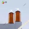 Garrafa Plana 400ml Garrafa de Emulsão Garrafa de Óleo de Cavalo Teamy Garrafa com Bomba para Shampoo Sabonete Corporal Plástico Garrafa Vazia Material de Embalagem
