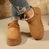 Chegada Nova Outono 2026 Comércio Exterior Tamanho Grande Feminino Casual Confortável Bico Redondo Salto Baixo Fashion Botas de Neve para Exterior Tamanho Único Serve na Maioria