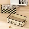 Placa de arranhar para gatos em formato de tabuleiro de xadrez retangular preto e branco, tamanho grande, resistente ao desgaste, sem lascar, tabuleiro de xadrez ondulado, placa para garras de gato, papelão