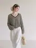 Camisa de protección solar a rayas con bloques de color estilo retro americano para mujer, top casual holgado y relajado de verano, ligero