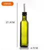 Botella cuadrada de vidrio verde oscuro para aceite 500ml Botella marrón para aceite de oliva botella para salsa de soya vinagre traje olla de vidrio para aceite fabricante