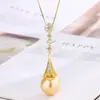 Joias Huabi novas 2024 fundo de cobre banhado a ouro pérola temperamento franja terno dourado feminino 16-14mm atacado