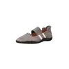 Sapatos femininos Mary Jane estilo coreano com fivela única, coleção outono 2026, bico redondo, salto baixo, estilo bailarina, totalmente em couro por dentro e por fora