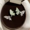 Pendientes de Flor de Resina con Circonita Fresca Estilo Bosque Aguja Plateada, Pendientes de Nicho Estilo Festivo, Pendientes de Lujo Ligero de Alta Gama para Mujer