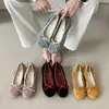 Zapatos de Mujer Estilo Francés con Lazo, Boca Baja, Capa Única, Piel Suave Interior, Tacón Interno, Nuevos de Primavera, Piel de Vaca, Punta Redonda, Tacones Planos, Zapatos de Mujer