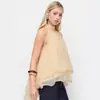 Chic Casual Versátil Petite Dulce Estilo Verano Mujer Blusa de Gasa, Adelgazante con Volantes Estilo Francés Halter