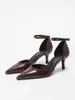Sandalias de Tacón Alto de Punta Fina con Tira Única Huecas, Estilo de Verano Nuevo, Moda Sardiniana, Elegantes, Casuales, Baotou