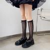 Calcetines finos blancos de verano con encaje japonés JK, lazo de tiras verticales, medias con pequeñas flores, venta al por mayor de fábrica
