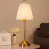 Lámpara de noche vintage para dormitorio, luz de lujo nórdico americano, moderna minimalista europea, de escritorio creativa, acogedora, con cordón, lámpara de mesa pequeña