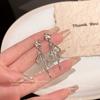 Pendientes Dongdaemun de Corea del Sur, pendientes de alfiler de plata 925, pendientes de perlas retro exagerados europeos y americanos, pendientes largos con borlas para mujer