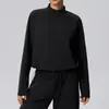 Ropa atlética de manga larga para otoño e invierno, ligera y de secado rápido, tejido gofrado, cuello alto, sudadera con media cremallera, top para fitness y casual, 62533