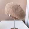 Boina de Lana de Moda 2024 para Mujer para Otoño e Invierno Nuevo Estilo K Celebridad de Internet Sombrero de Pintor Cálido Sombrero de Calabaza de Moda