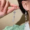 Pendientes de Plata Aguja Zircón Estrella Rombos Borla Diseño de Nicho Lujo Ligero Pendientes de Gama Alta Pendientes de Moda Versátiles para Mujer
