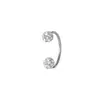 Uña de Hueso de Oreja Super Flash para Mujer Dormir Sin Quitarse Hebilla de Tornillo de Doble Cabeza Herradura Dos Anillos Sentido de Diseño de Nicho Acero de Titanio Pendientes Compactos
