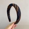 Outono e Inverno All-match Outing Headband Literário Retro Academia Britânica Estilo Moagem Xadrez Temperamento Alto Cranial Top Esponja Headband