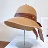 Sombrero de Pescador con Lazo de Seda Arrugada Estilo Japonés Sombrero de Paja para el Sol de Verano Sombrero de Cuenca Simple Cola de Milano Sombrero de Sol