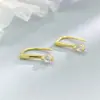 Brincos de Gancho Clássicos e Simples de Prata Esterlina S925 Ins Versáteis para o Dia a Dia com Pingentes de Diamantes para Mulheres