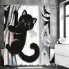 Cortina de Ducha Linda con Patrón de Gato Negro, Set de Cortinas de Ducha Elegante de Alta Gama, Decoración del Hogar, Hecho a Medida con Tu Propia Imagen