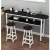 Mesa de bar pequeña de doble capa semi-circular moderna simple para sala de estar, mesa esbelta para uso doméstico, mesa de comedor de café de alta pata montada en la pared y sillas