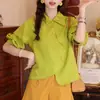 Elegante camisa de verano para mujer con un diseño único, corte holgado y efecto adelgazante