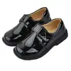 Zapatos para Niños Estilo Británico Estudiante Zapatos de Cuero Negro Vestir Formal Flor Zapatos Infantiles Niño Pequeño Zapatos de Escenario para Anfitrión Zapatos de Vestir
