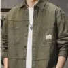 Camisa de Trabajo Estilo Americano para Hombre 2024 Primavera y Otoño Nueva Ligera Holgada Chaqueta Estilo Japonés Retro Casual Camisa de Manga Larga