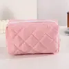 Nova Necessaire Acolchoada Floral para Mulheres, Bolsa de Higiene Pessoal Portátil para Viagem, Bolsa de Armazenamento Macia Simples de Grande Capacidade