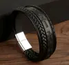 Nuevo Pulsera de Cuero Retro Europea y Americana con Hebilla Magnética Estampado de Cruz Creativo Pulsera con Dijes de Moda Reunión Casual para Hombres