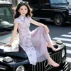Nuevo Vestido de Estilo Chino para Niñas, Nuevo Vestido Largo de Verano, Pequeño, Mediano y Grande Cheongsam Infantil, Vestido Casual Delgado, Estilo Nacional para Niña