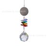 Pingente de cristal de lua dourada, arco-íris, contas coloridas, artesanato, ornamentos pendurados, jardinagem, ornamentos de cristal, decoração de natal, fronteira cruzada