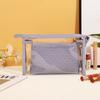 Bolsa Cosmética de PU de Gran Capacidad y Alta Calidad con Textura de Bambú, Bolsa Portátil para Almacenamiento de Cosméticos, Bolsa Impermeable para Artículos de Aseo