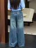 Calça jeans de novo estilo outonal para meninas mais velhas, roupas infantis, jeans estiloso e versátil com miçangas para meninas
