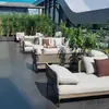 Diseño de Jardín Patio Exterior Oficina de Ventas Sofá de Exhibición Combinación de Aleación de Aluminio Acero Inoxidable Sofá Impermeable y a Prueba de Sol
