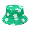Sombrero de pescador con estampado de tréboles Amazon Transfronterizo St. Sombrero reversible para el Día de San Patricio con protección solar para exteriores para hombres y mujeres