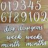 20 Piezas/Set Señales de Mes de Madera Meses Bebé Luna Llena Cien Días Cumpleaños Decoración Fotografía Letras Inglesas Hecho a Mano