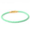 Pulseira de Cordão de Couro de Aço Inoxidável 3,0mm Fivela Resistente ao Desgaste Cordão de Couro Pendurado Fecho de Pressão Usável Ouro Duro Miçangas Cordão de Mão