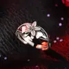 Anillo de Plata Tailandesa Vintage Chiba Habitación Tung Flor de Cerezo Joyería Articulada Genuina Regalo Periférico Secundario de Animación Anillo Abierto